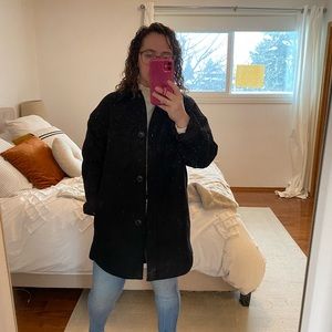 H&M black shirt jacket